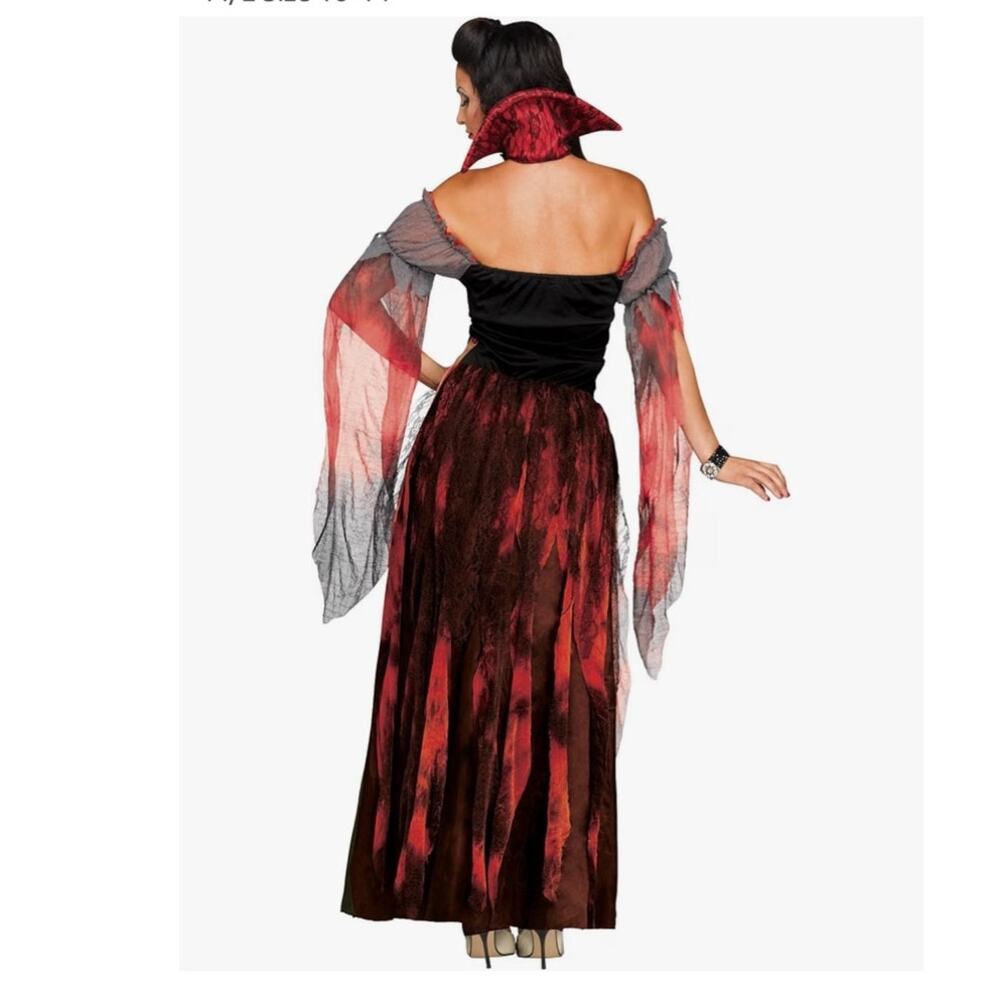 Women’s Vampire Costume Red Black Gothic Halloween Dress M (8-10)